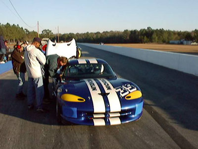 Dodge Viper and Stephon on the track in Savannah