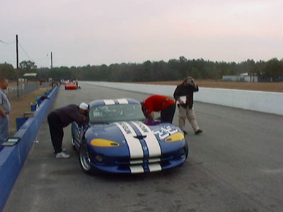Ron talking to Erik Messley on the track