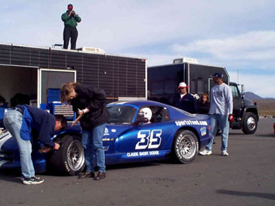 Dodge Viper and Stephon in front of the Car Carrier Garage